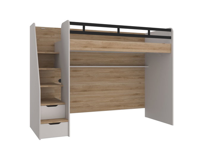 Hanah Home Litera con 2 Cajones en Crema y Roble Hanah Home Litera con 2 Cajones en Crema y Roble